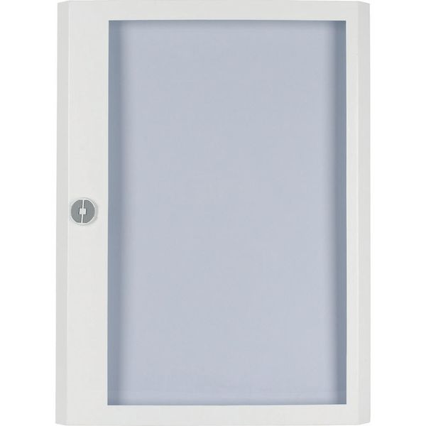 Surface mounted steel sheet door white, transparent with Profi Line handle for 24MU per row, 2 rows image 3