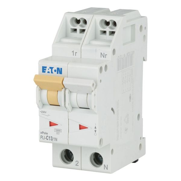 Miniature circuit breaker (MCB) with plug-in terminal, 13 A, 1p+N, characteristic: C image 1