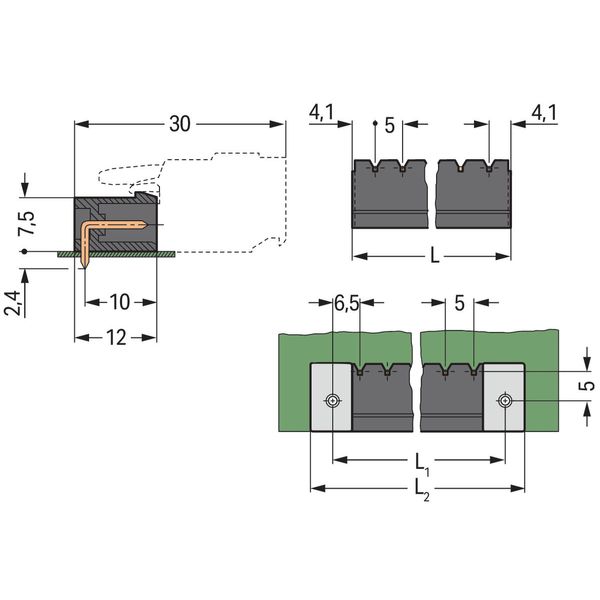 THR male header 1.2 x 1.2 mm solder pin angled black image 3