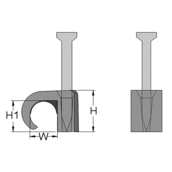 Nail clips for round cables 4 x 6 transparent image 1