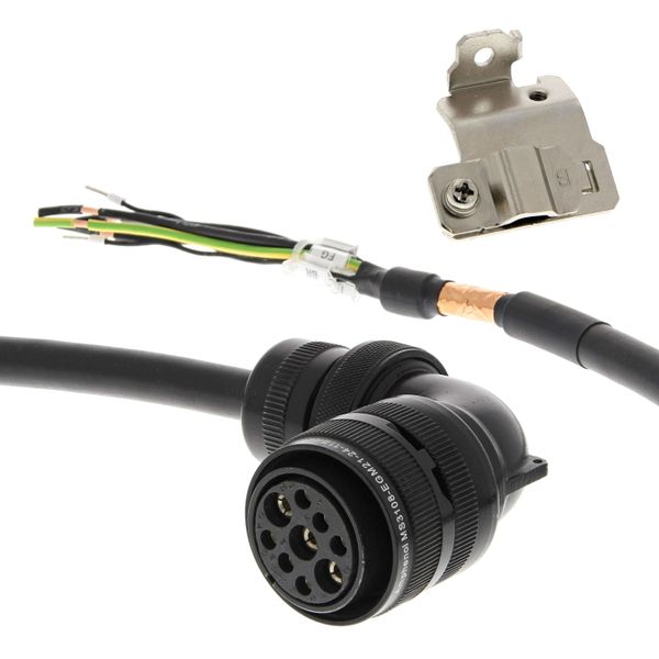 1S series servo motor power cable, 30 m, with brake, 400 V: 400 W to 3 image 1