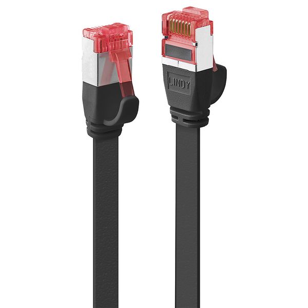 10m Cat.6 U/FTP Flat Network Cable, Black RJ45, M/M, 250MHz, copper, 32AWG image 1