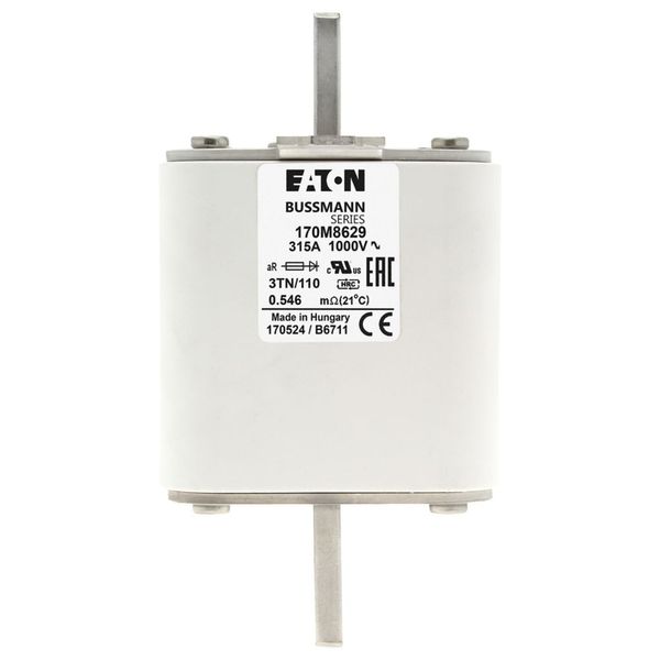 Fuse-link, high speed, 315 A, AC 1000 V, DIN 3, 74 x 90 x 139 mm, aR, DIN, IEC, single indicator image 7