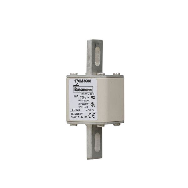 Fuse-link, high speed, 40 A, AC 690 V, compact size 1, 45 x 45 x 110 mm, aR, IEC, UL image 10