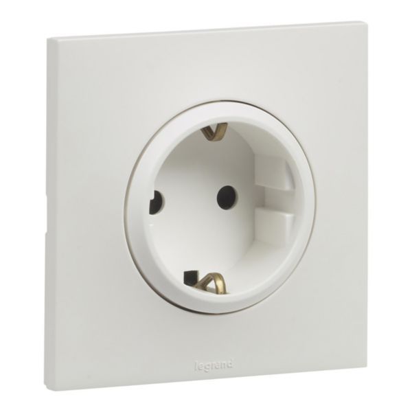 2P+E schuko socket with eclips Urbano screw terminals white finish image 1