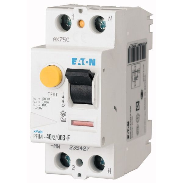 Residual current circuit breaker (RCCB), 40A, 2 p, 30mA, type G/F image 1