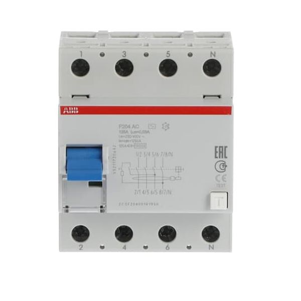 F204 AC-125/0.03 Residual Current Circuit Breaker 4P AC type 30 mA image 5
