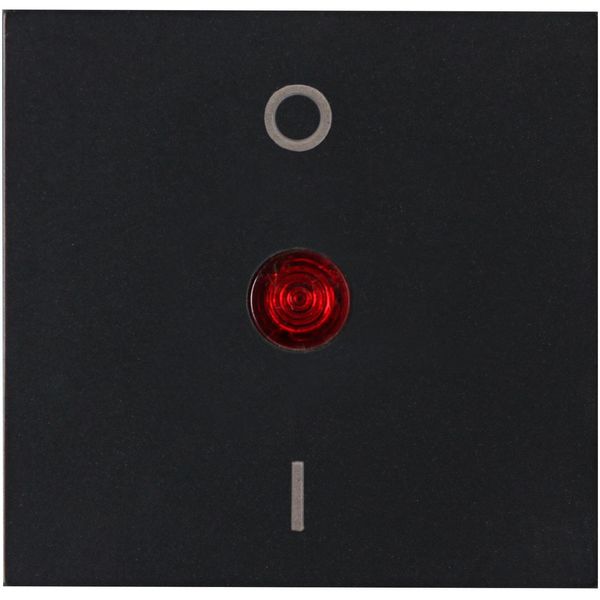HK07 - Flächenwippe 2-polig mit Linse rot, Farbe: schwarz matt image 1
