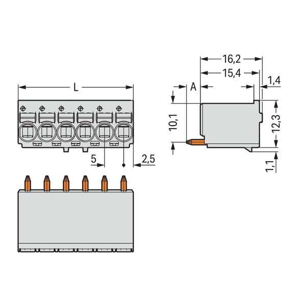 2092-1152 1-conductor THT female connector straight; push-button; Push-in CAGE CLAMP® image 3