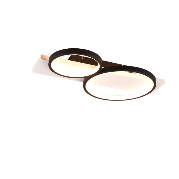 Medera LED ceiling lamp 2-pc matt black image 1