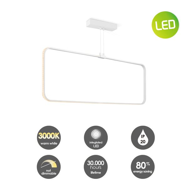 LED quad pendant lamp ↔ 90 cm white image 3