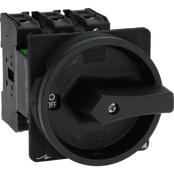 Main switch, P3, 100 A, rear mounting, 3 pole, STOP function, With black rotary handle and locking ring, Lockable in the 0 (Off) position image 8