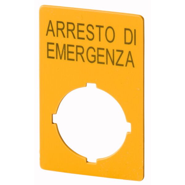 Label, emergency stop, HxW=50x33mm, yellow, arresto di emergenza image 1