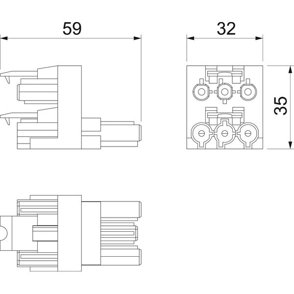 VB-2 GST18i3p Distribution block, 3-pole 1 input / 2 output image 2