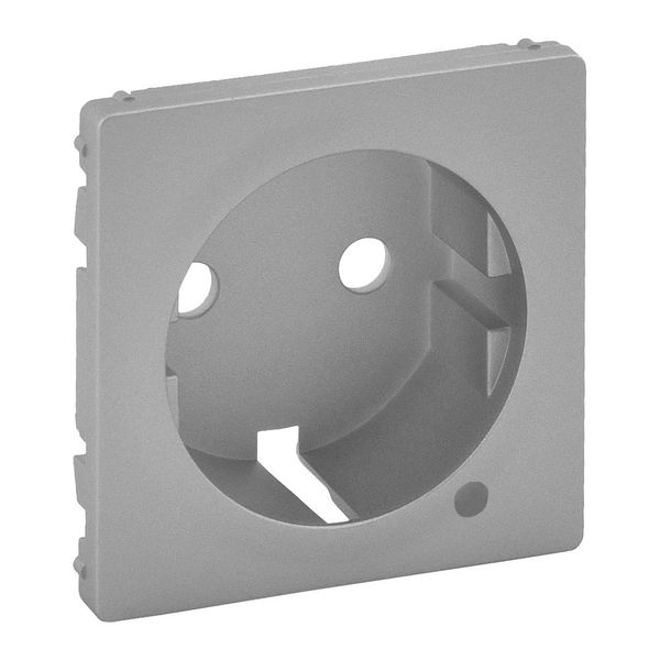 Cover plate Valena Life - 2P+E socket - German std - with indicator - aluminium image 1