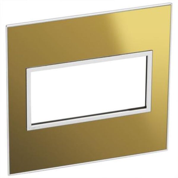 Arteor™ - American and South African standard plate square version 4 modules for 4'' x 4'' box - Reflective Metal - Gold image 1