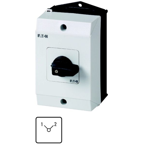 Multi-speed switches, T0, 20 A, surface mounting, 4 contact unit(s), Contacts: 8, 90 °, maintained, Without 0 (Off) position, 1-2, Design number 11 image 1
