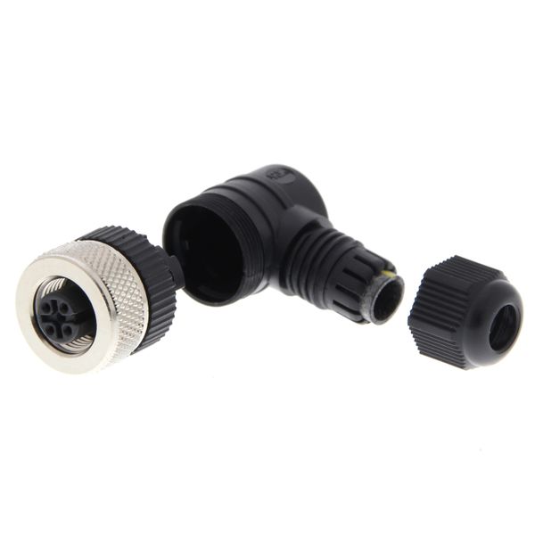 Field assembly connector, M12 right-angle socket (female), 4-poles, sc image 4