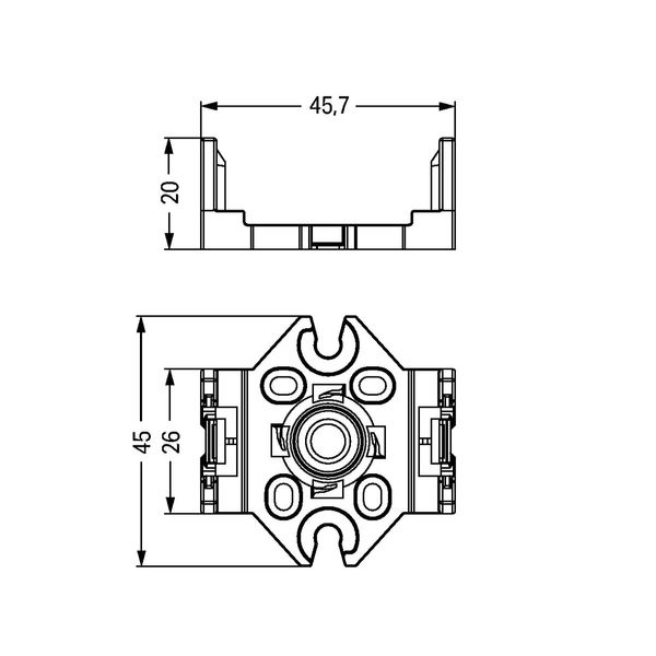 Mounting plate 4-pole for distribution connectors white image 3