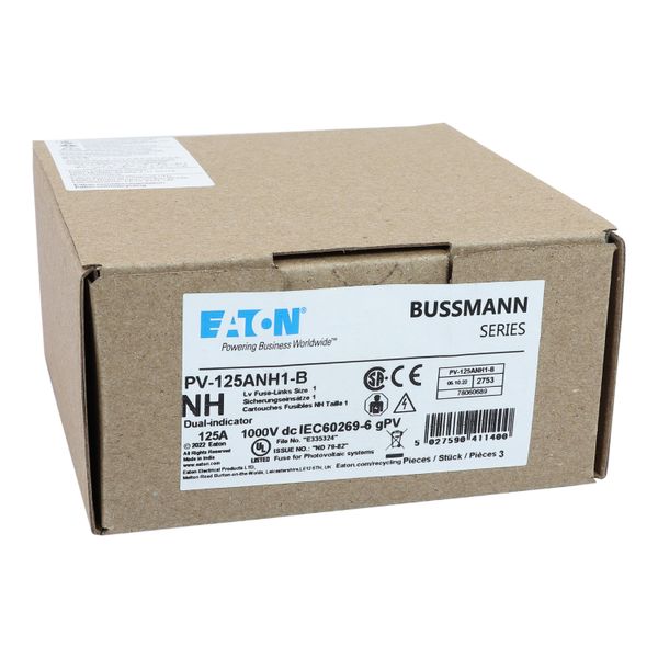 FUSE 125A 1000V DC PV SIZE 1 BOLTED TAG image 22