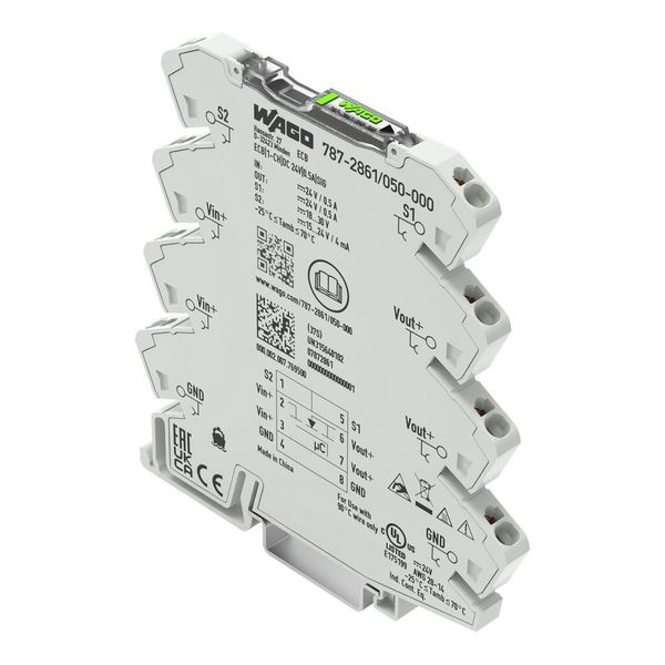 787-2861/050-000 Electronic circuit breaker; 1-channel; 24 VDC input voltage; 0.5 A; Signal contact image 1