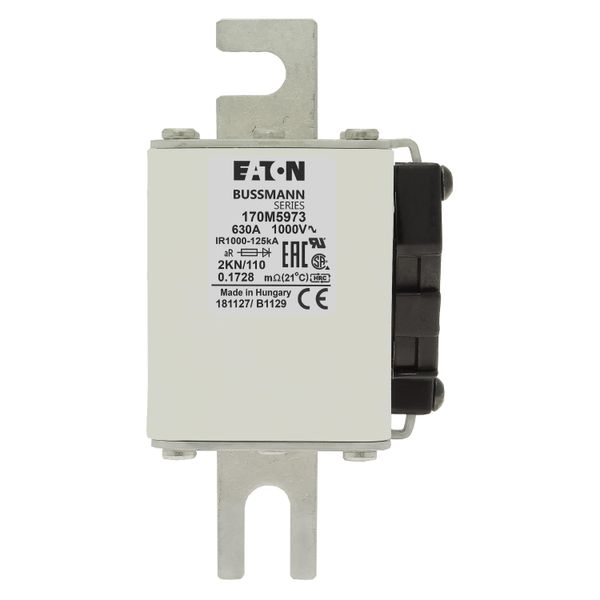 Fuse-link, high speed, 630 A, AC 1000 V, DIN 2, 59 x 77 x 138 mm, aR, DIN, IEC, single indicator image 8