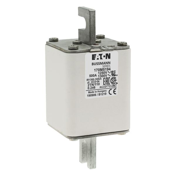 Fuse-link, high speed, 500 A, AC 1250 V, size 2, 61 x 75 x 138 mm, aR, DIN, IEC, type T indicator image 17