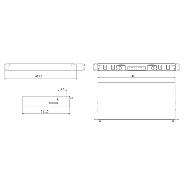 FO Splicebox, 16 Fibers, FC, 9/125æm OS2, 19", 1U image 15