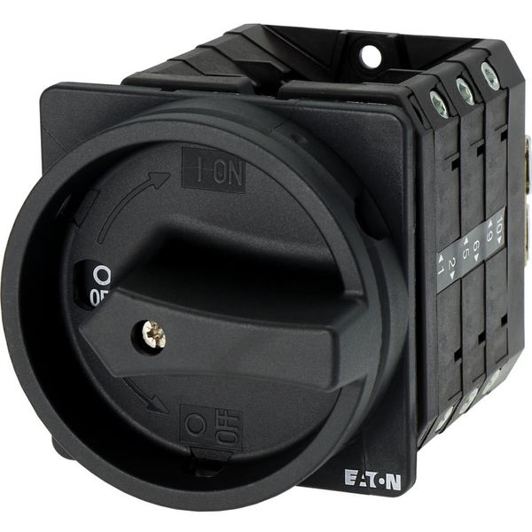 Main switch, T5B, 63 A, flush mounting, 3 contact unit(s), 6 pole, STOP function, With black rotary handle and locking ring, Lockable in the 0 (Off) p image 20