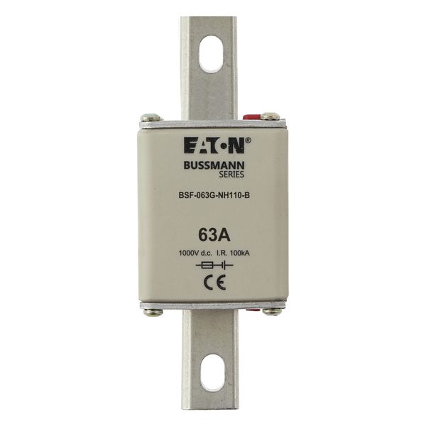 Fuse-link, high speed, 63 A, DC 1000 V, NH1, 40 x 53 x 135 mm, gBat, IEC, bolted connection image 7