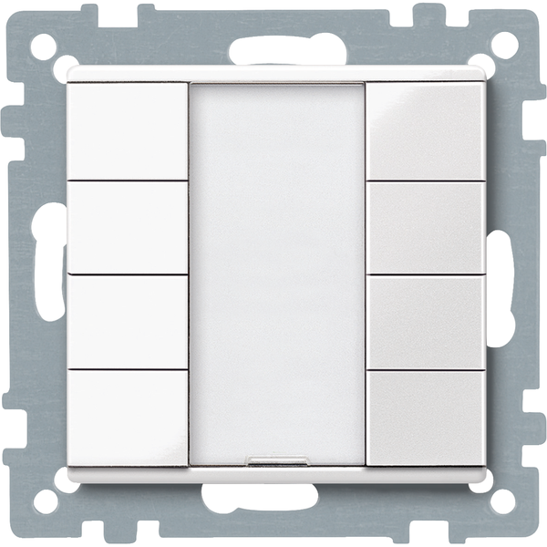 Push-button, 4-gang plus, polar white, glossy, System M image 4