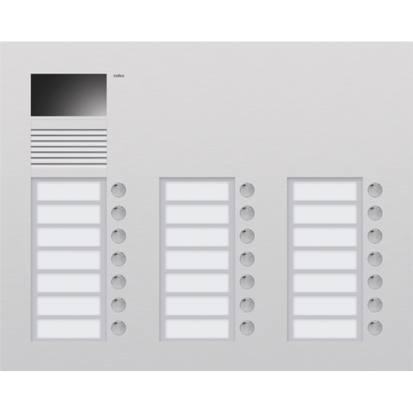 Flush-mounting external unit with 21 bells and colour camera image 1