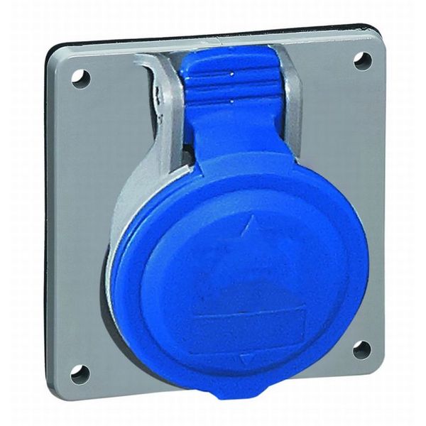 Panel mounting socket P17 - inclined outlet - IP44 - 200/250 V~ - 32 A - 3P+E image 1