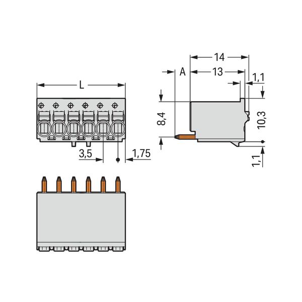 2091-1156 1-conductor THT female connector straight; push-button; Push-in CAGE CLAMP® image 3