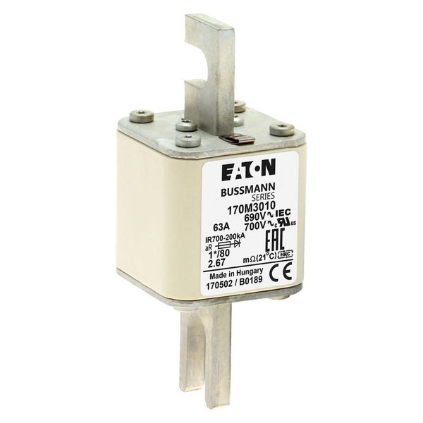 Fuse-link, high speed, 50 A, AC 690 V, compact DIN 1, 45 x 45 x 104 mm, aR, DIN, IEC, single indicator image 8