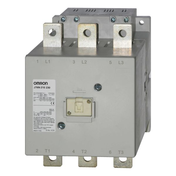Contactor, 3-pole, 210 A/110 kW AC3 (350 A AC1) + 2M1B auxiliaries, 24 image 1