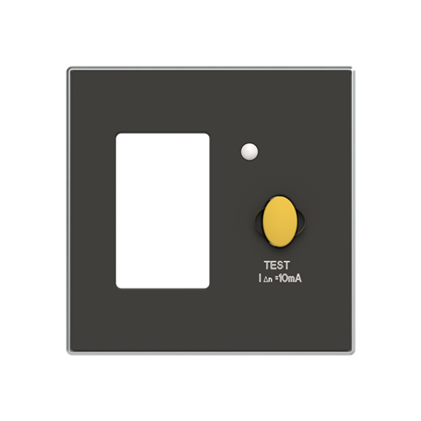 8534 NS Cover plate for circuit breaker & RCD - Soft Black for Switch/push button Central cover plate Black - Sky Niessen image 1