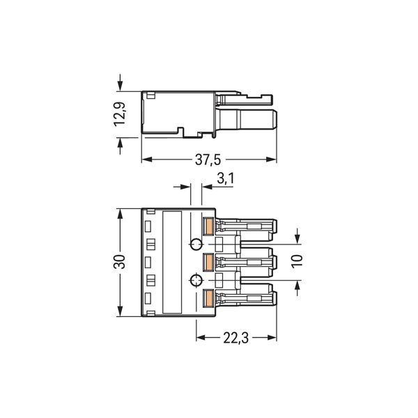 Socket 3-pole Cod. R orange image 4