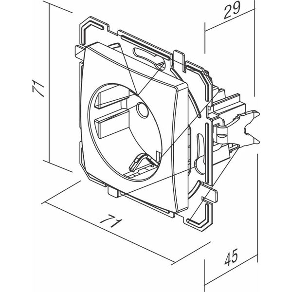 SOCKET SCHUKO 2P+E 16A 250V~ BV NB XO KS 3518248 image 1