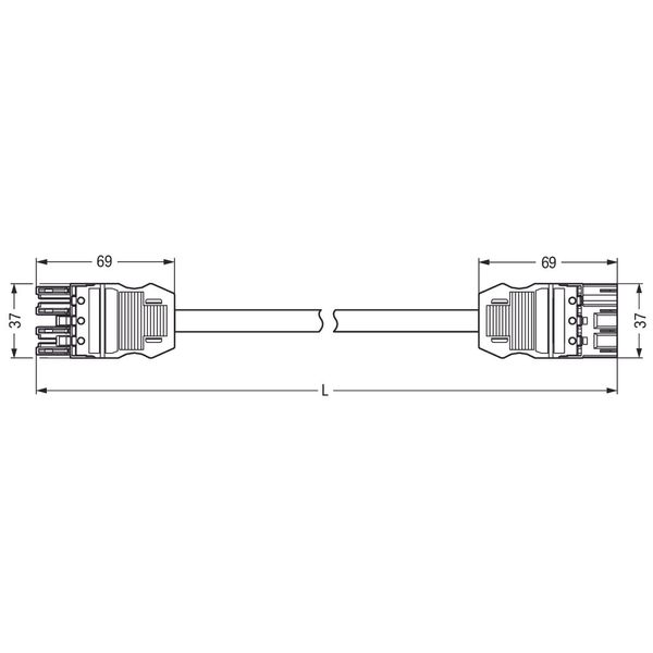 pre-assembled interconnecting cable;Eca;Socket/plug;gray image 2