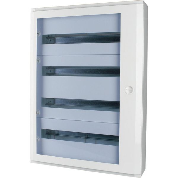 Complete surface-mounted flat distribution board with window, white, 24 SU per row, 2 rows, type C image 3