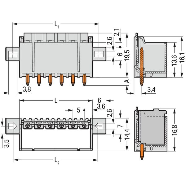 THR male header 1.4 mm Ø solder pin straight light gray image 3