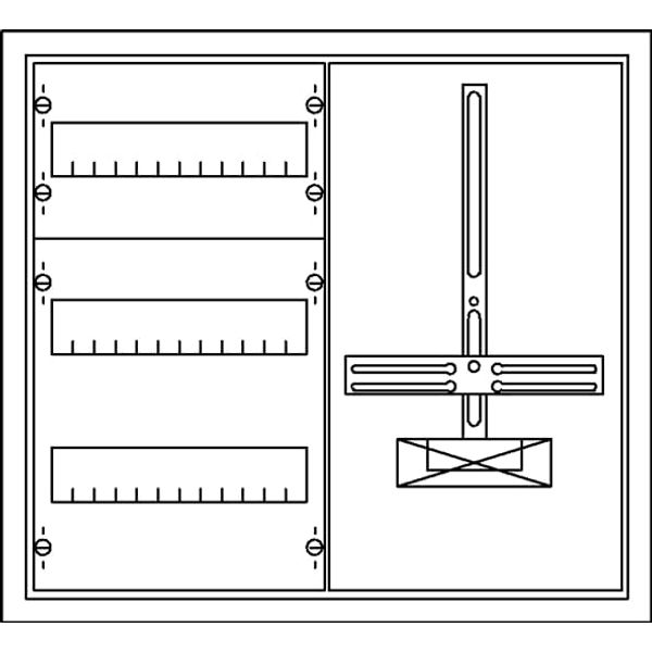 KS2009EX4 ComfortLine A Meter board, Surface mounted/partially recessed mounted, 72 SU, IP44, Field Width: 2, Rows: 3, 500 mm x 550 mm x 215 mm image 1