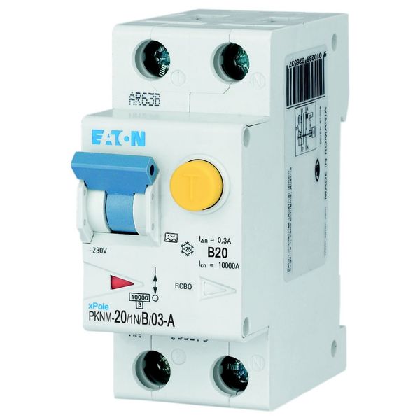 RCD/MCB combination, 20 A, 300 mA, MCB trip characteristic: B, 1p+N, RCD trip characteristic: A image 20