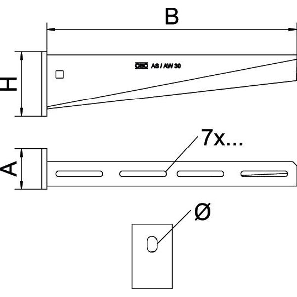 AW 30 11 FT Wall and support bracket with welded head plate B110mm image 2