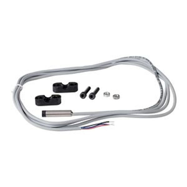 Proximity switch, E57 Miniature Series, 1 N/O, 3-wire, 10 - 30 V DC, 6,5 mm, Sn= 2 mm, Non-flush, NPN, Stainless steel, 2 m connection cable image 2