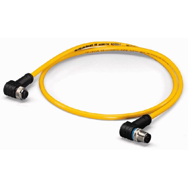 System bus cable M12B socket angled M12B plug angled yellow image 2