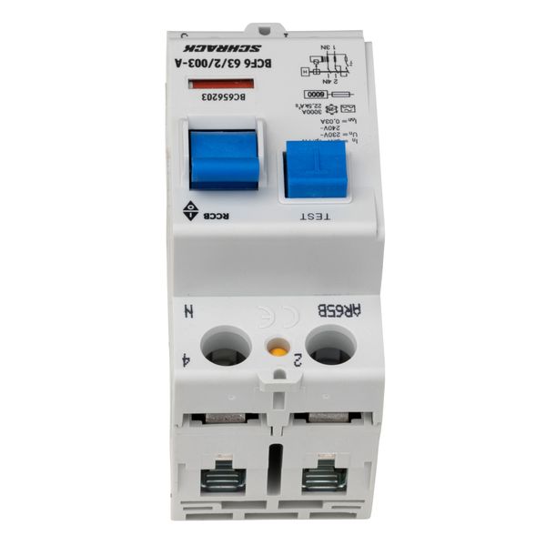 Residual current circuit breaker 63A, 2-p, 30mA,type A,6kA image 6