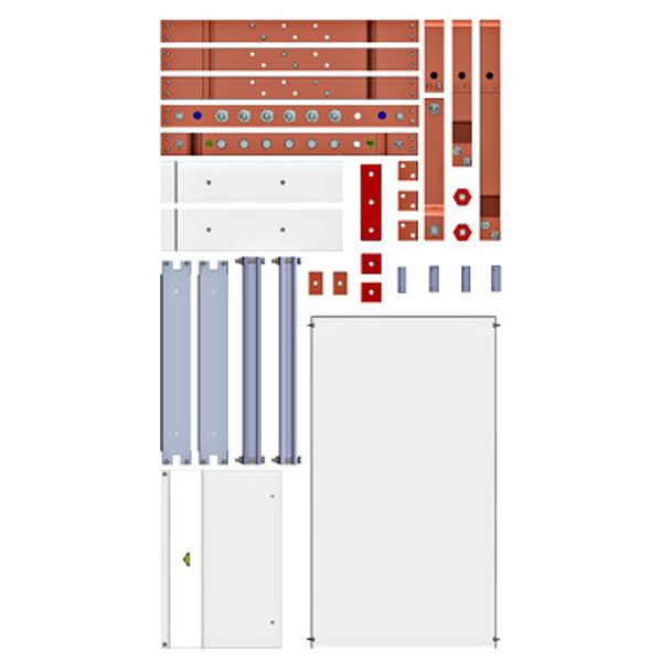 MCCB Busbar System Set 800A, 602mm, 50x10mm image 1