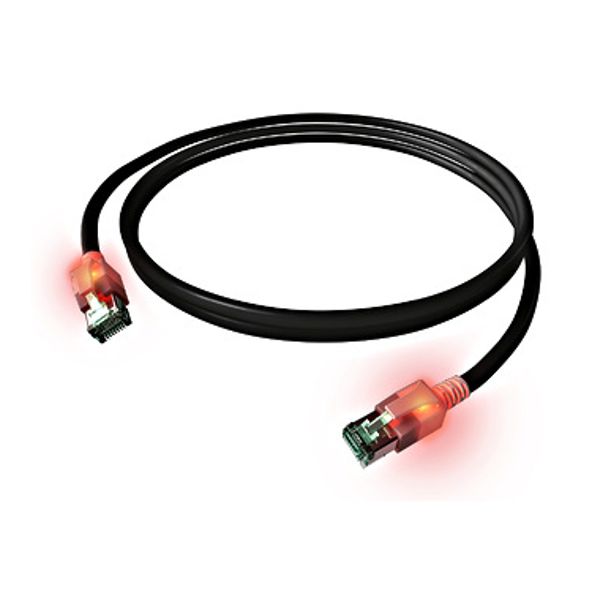 DualBoot LED Patch Cord, Cat.6a, Shielded, Black, 1m image 1